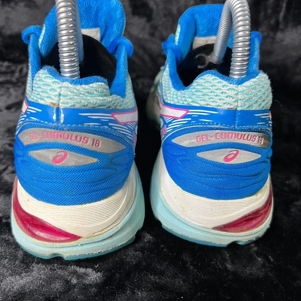 Asics Gel-Cumulus 18 T6C8N Women 7.5 Running Shoes Aqua Splash Pink Glow Sneaker